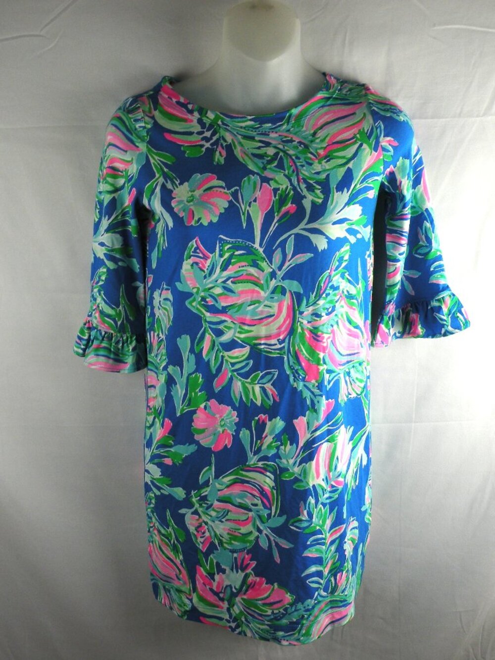 Lilly Pulitzer mini Sophie ruffle fish print dress girls size L (8-10)